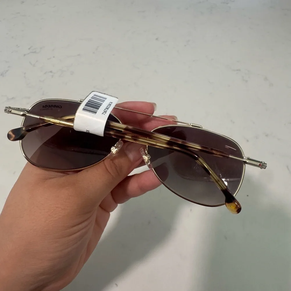 Carrera Gold Aviator Sunglasses with Tortoise Arms
